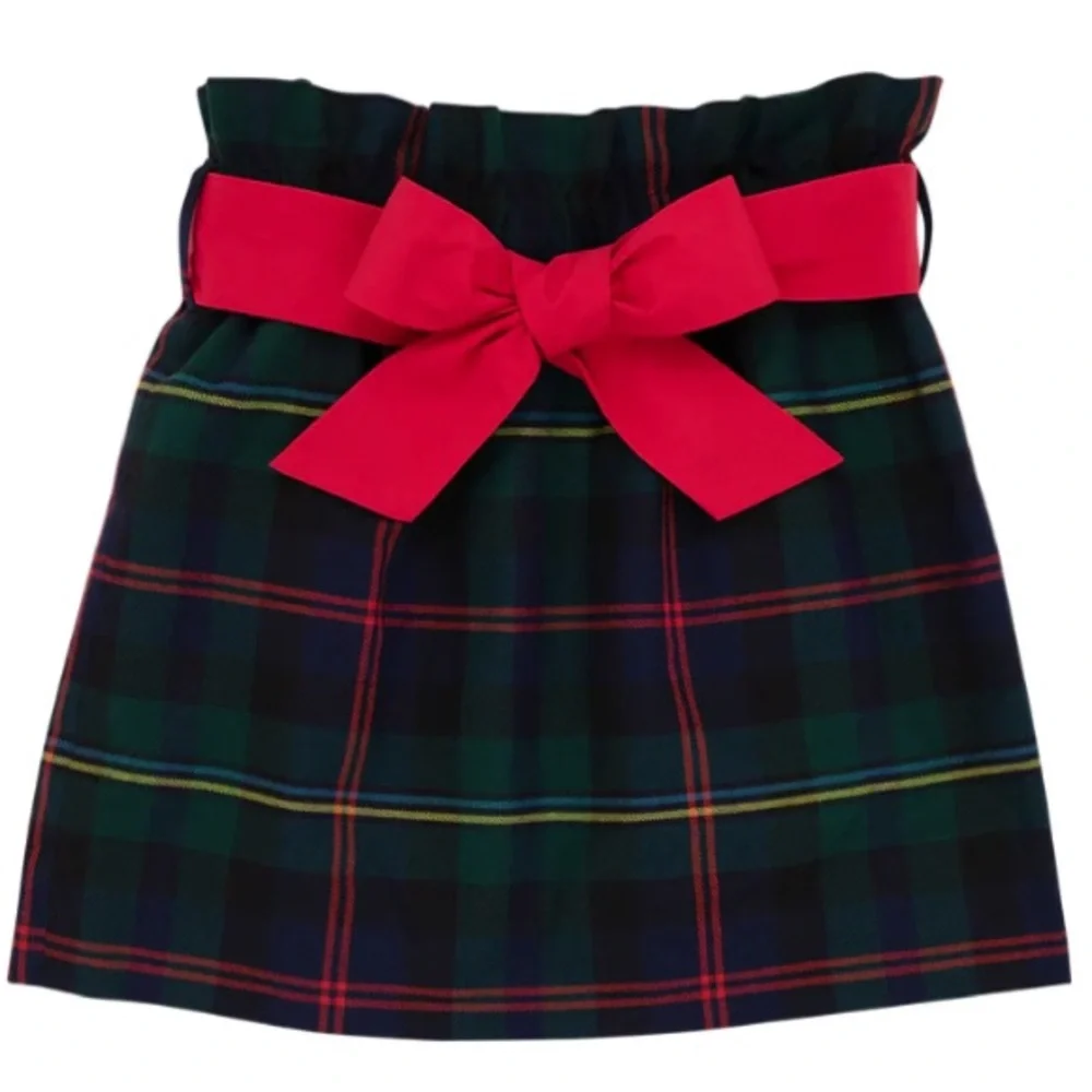 The Beaufort Bonnet Co Beasley Bow Skirt Horse Trail Tartan w/ Richmond Red Bow